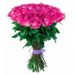 Bukiet z 40 róż w kolorze różu bez przybrania, z możliwością zmiany koloru.