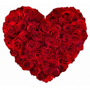 Bukiet z róż w kształcie serca do zamówienia online.